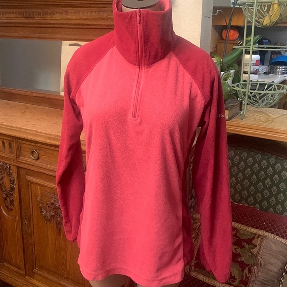 Columbia Sweaters - Columbia Women's Red 1/4 Zip fleece pullover L